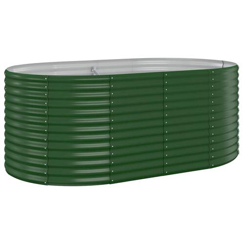 Plantekasse 175x100x68 cm pulverlakeret stål grøn