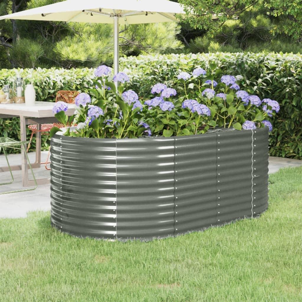 Plantekrukke 175x100x68 cm pulverlakeret stål grå
