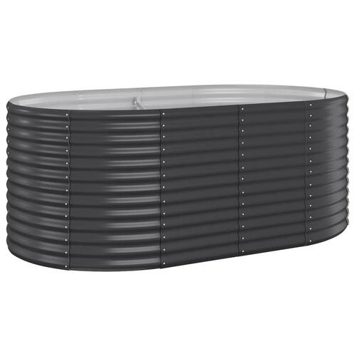 Plantekasse 175x100x68 cm pulverlakeret stål antracitgrå