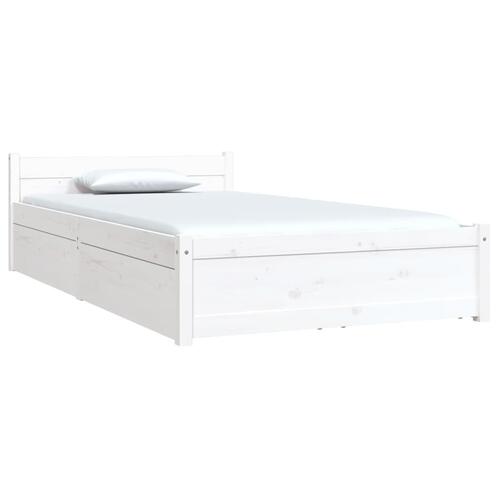 Sengeramme med skuffer 100x200 cm hvid