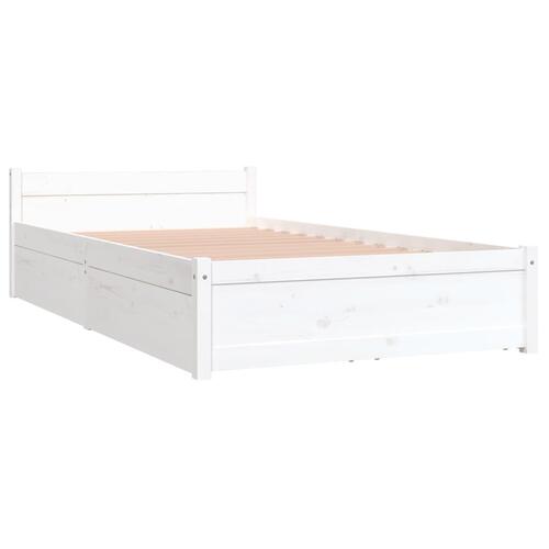 Sengeramme med skuffer 100x200 cm hvid