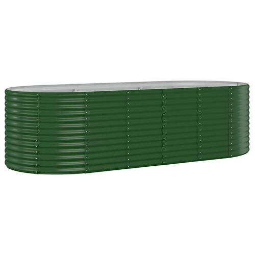 Plantekasse 249x100x68 cm pulverlakeret stål grøn