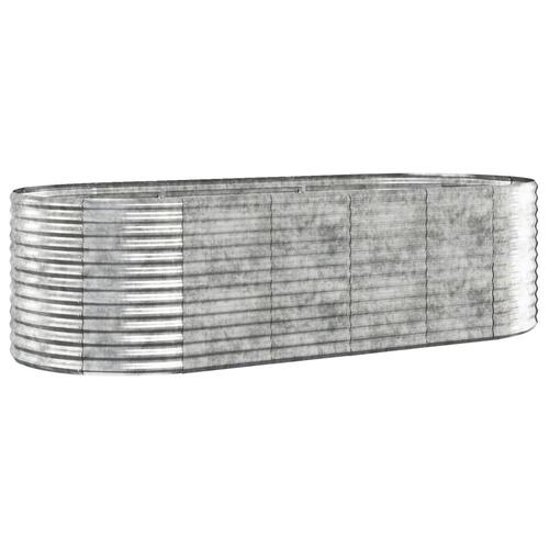 Plantekasse 249x100x68 cm pulverlakeret stål sølvfarvet