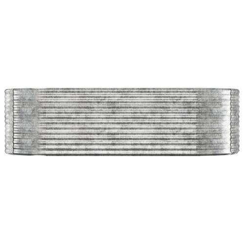 Plantekasse 249x100x68 cm pulverlakeret stål sølvfarvet