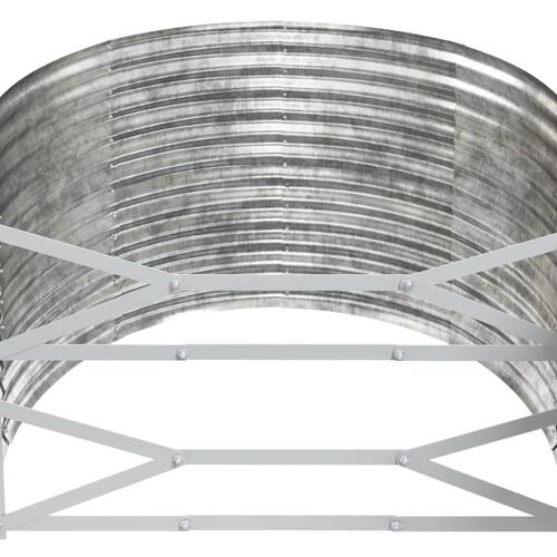 Plantekasse 249x100x68 cm pulverlakeret stål sølvfarvet
