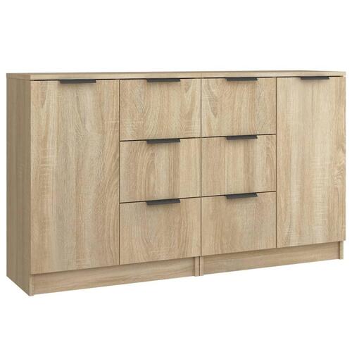 Skænke 2 stk. 60x30x70 cm konstrueret træ sonoma-eg