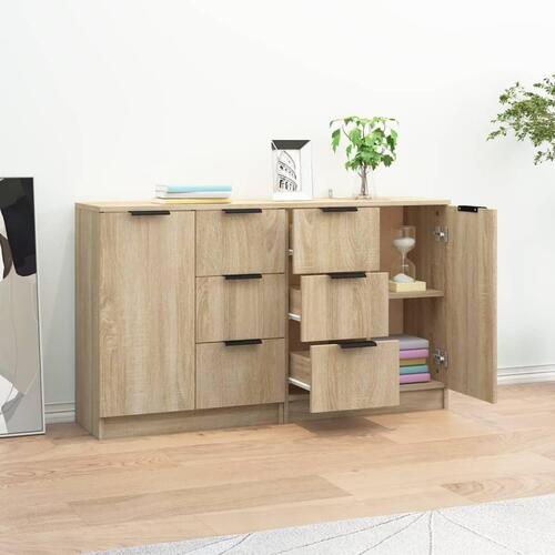 Skænke 2 stk. 60x30x70 cm konstrueret træ sonoma-eg