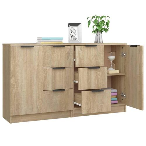Skænke 2 stk. 60x30x70 cm konstrueret træ sonoma-eg