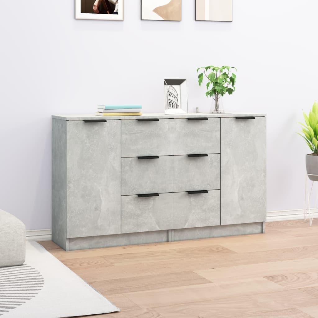 Skænke 2 stk. 60x30x70 cm konstrueret træ betongrå