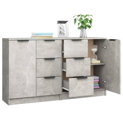 Skænke 2 stk. 60x30x70 cm konstrueret træ betongrå