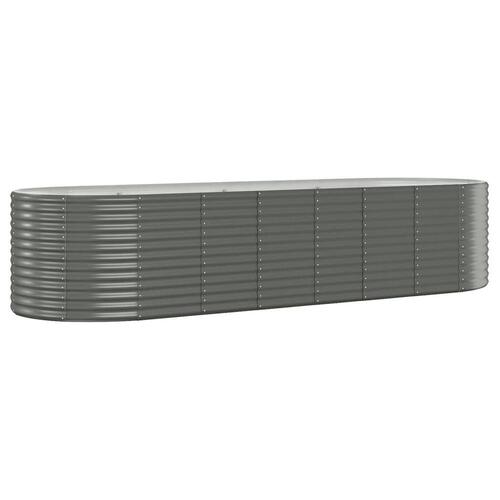 Plantekasse 322x100x68 cm pulverlakeret stål grå