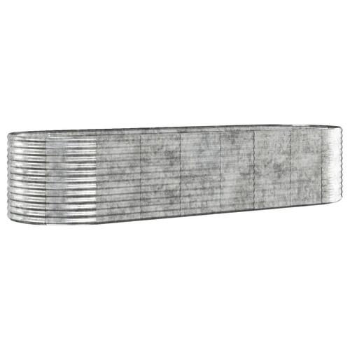 Plantekasse 322x100x68 cm pulverlakeret stål sølvfarvet