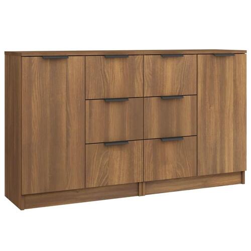 Skænke 2 stk. 60x30x70 cm konstrueret træ brun egetræsfarve