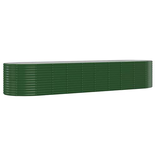 Plantekrukke 396x100x68 cm pulverlakeret stål grøn