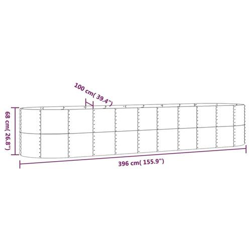 Plantekrukke 396x100x68 cm pulverlakeret stål grøn