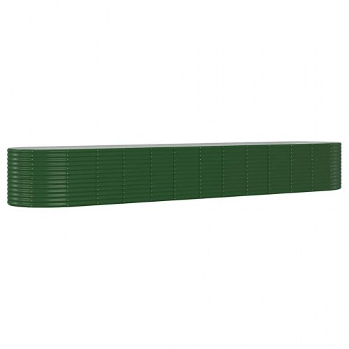 Plantekasse 507x100x68 cm pulverlakeret stål grøn