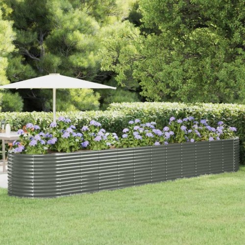 Plantekasse 507x100x68 cm pulverlakeret stål grå