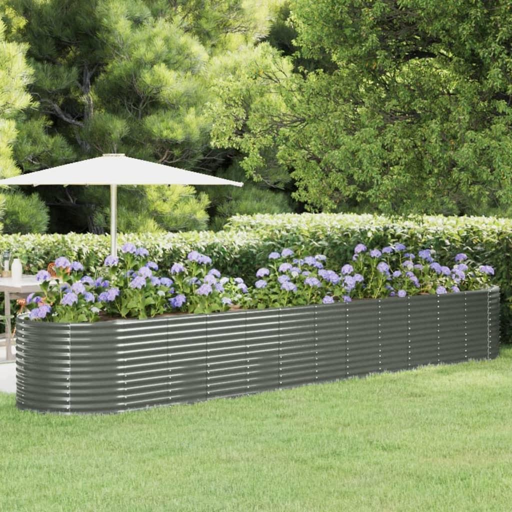 Plantekasse 507x100x68 cm pulverlakeret stål grå
