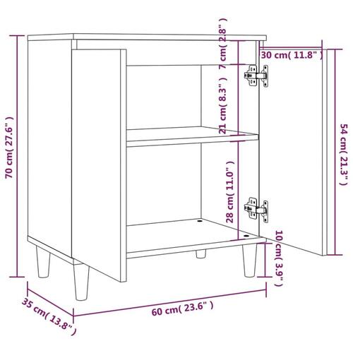 Skænk 60x35x70 cm konstrueret træ grå sonoma-eg