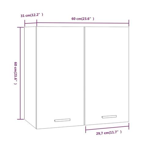 Vægskab 60x31x60 cm konstrueret træ brun egetræsfarve