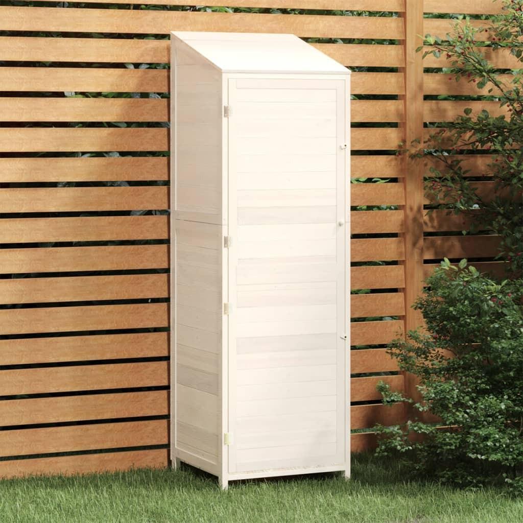 Haveskur 55x52x174,5 cm massivt fyrretræ hvid