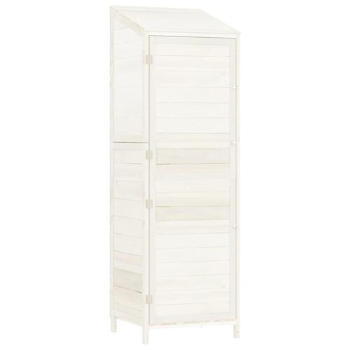 Haveskur 55x52x174,5 cm massivt fyrretræ hvid