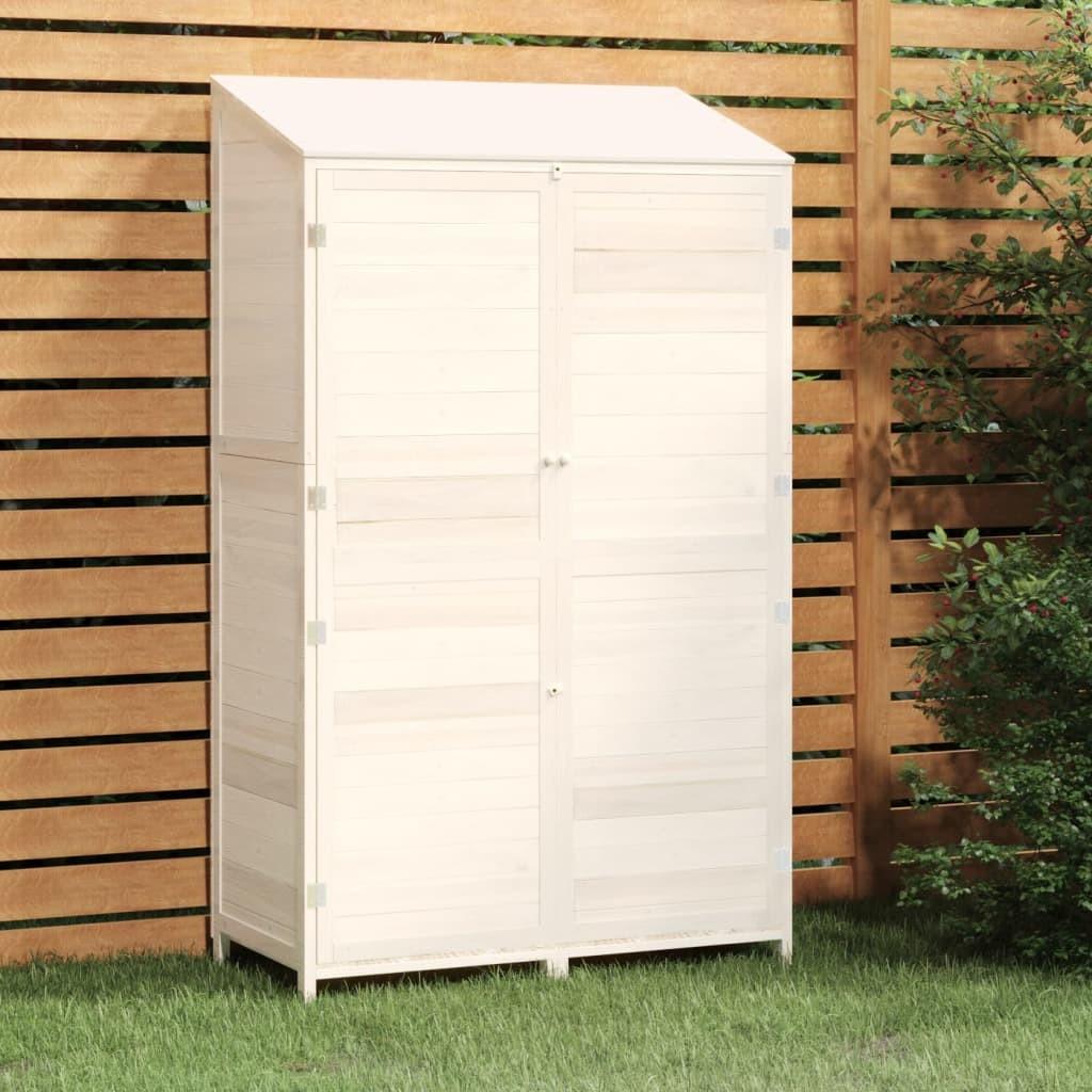 Haveskur 102x52x174,5 cm massivt fyrretræ hvid