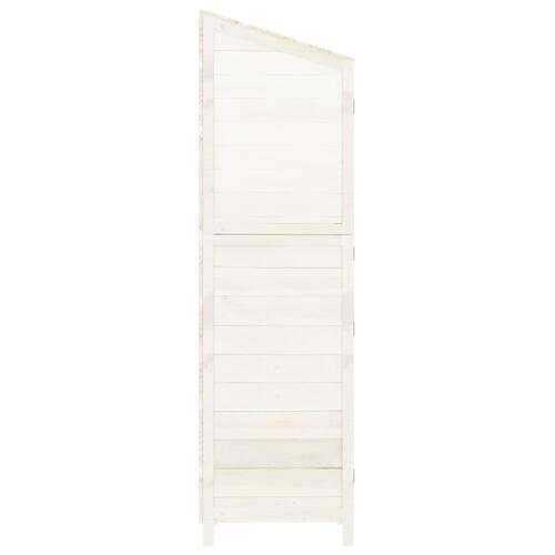 Haveskur 102x52x174,5 cm massivt fyrretræ hvid