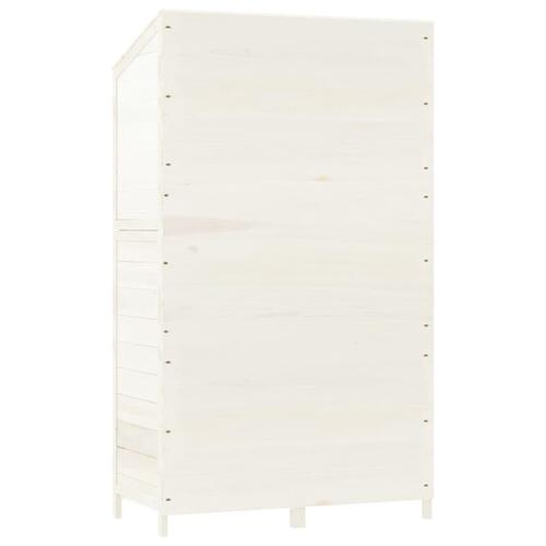 Haveskur 102x52x174,5 cm massivt fyrretræ hvid
