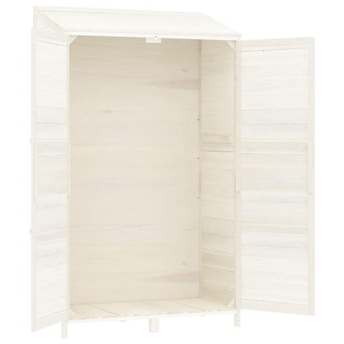 Haveskur 102x52x174,5 cm massivt fyrretræ hvid