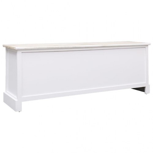 Tv-bord 108x30x40 cm massivt kejsertræ hvid og lysebrun
