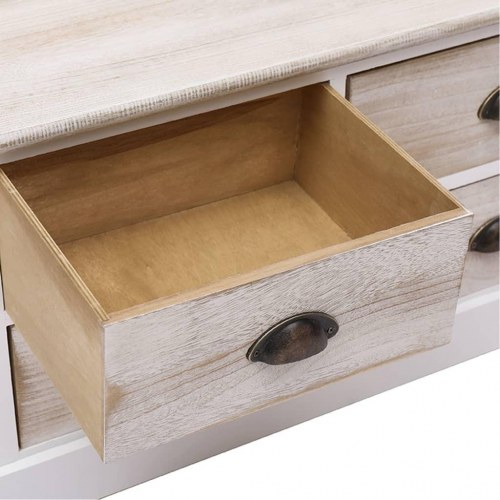 Tv-bord 108x30x40 cm massivt kejsertræ hvid og lysebrun