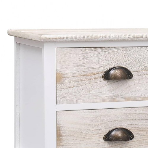 Tv-bord 108x30x40 cm massivt kejsertræ hvid og lysebrun
