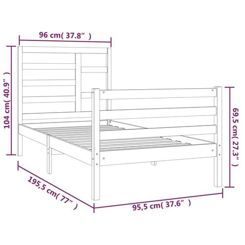 Sengeramme 90x190 cm massivt træ