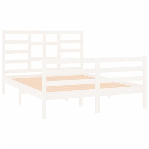 Sengeramme 140x190 cm massivt træ hvid