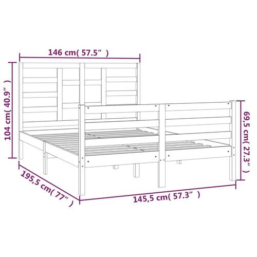 Sengeramme 140x190 cm massivt træ hvid