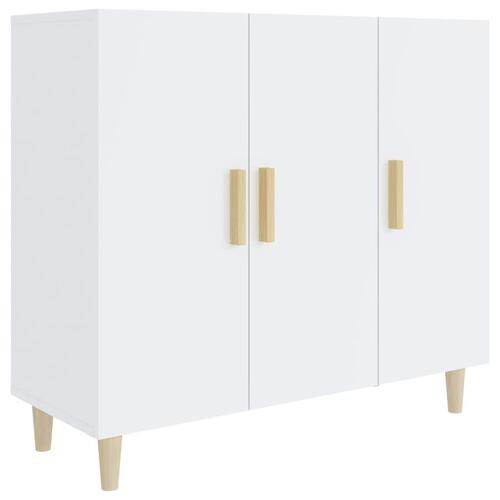 Skab 90x34x80 cm konstrueret træ hvid højglans