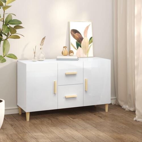 Skænk 100x36x60 cm konstrueret træ hvid højglans