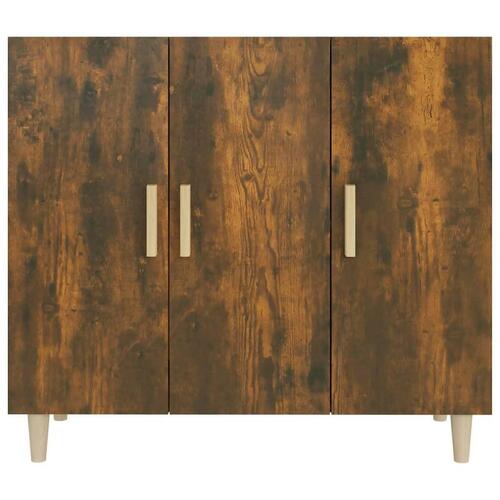 Skab 90x34x80 cm konstrueret træ røget egetræsfarve