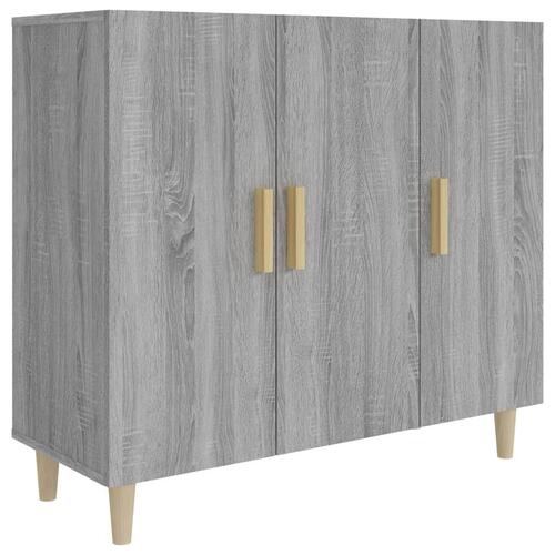 Skab 90x34x80 cm konstrueret træ grå sonoma-eg