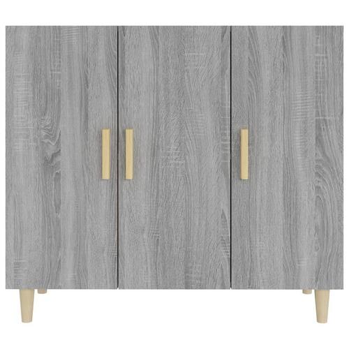 Skab 90x34x80 cm konstrueret træ grå sonoma-eg