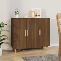 Skab 90x34x80 cm konstrueret træ brun egetræsfarve