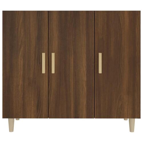 Skab 90x34x80 cm konstrueret træ brun egetræsfarve
