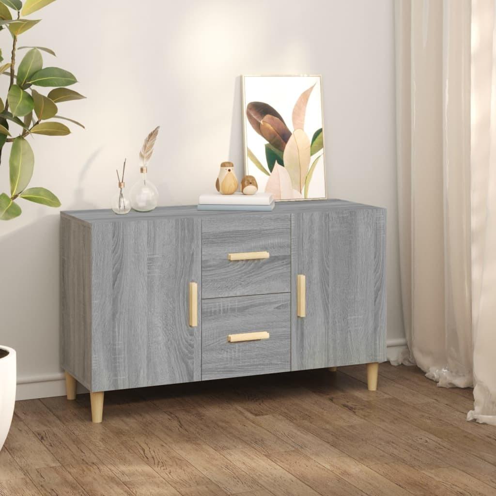 Skænk 100x36x60 cm konstrueret træ grå sonoma-eg