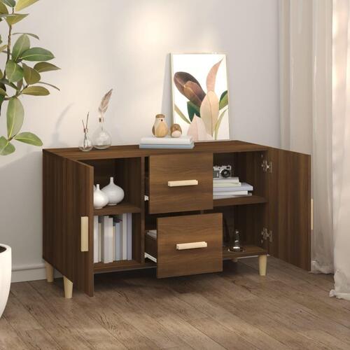 Skænk 100x36x60 cm konstrueret træ brun egetræsfarve