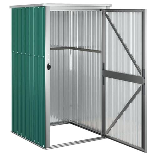 Redskabsskur til haven 88x89x161 cm galvaniseret stål grøn