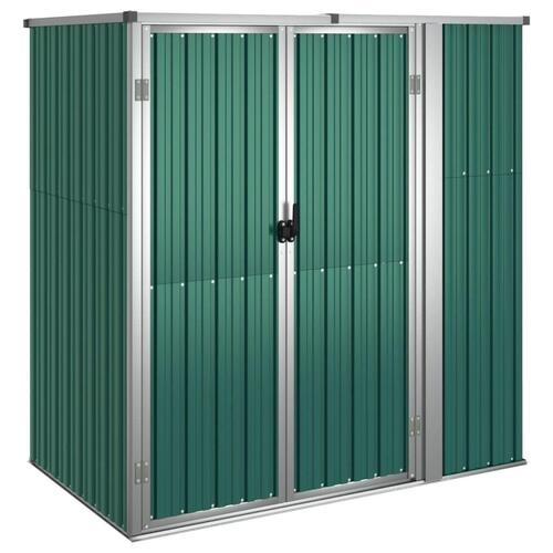 Redskabsskur til haven 161x89x161 cm galvaniseret stål grøn