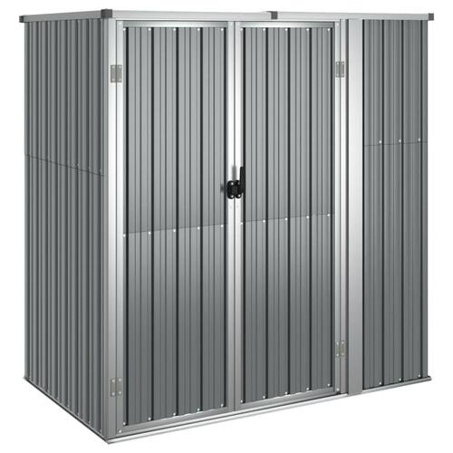 Redskabsskur til haven 161x89x161 cm galvaniseret stål grå