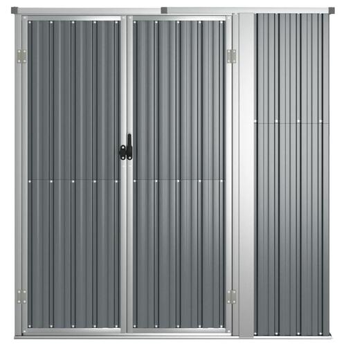 Redskabsskur til haven 161x89x161 cm galvaniseret stål grå