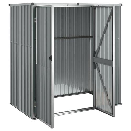 Redskabsskur til haven 161x89x161 cm galvaniseret stål grå